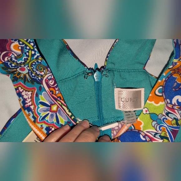 Festive Maxi Dress New Halter V-Neck Stretch 🌞 M Vacay Beach Party Colorful - Picture 16 of 17